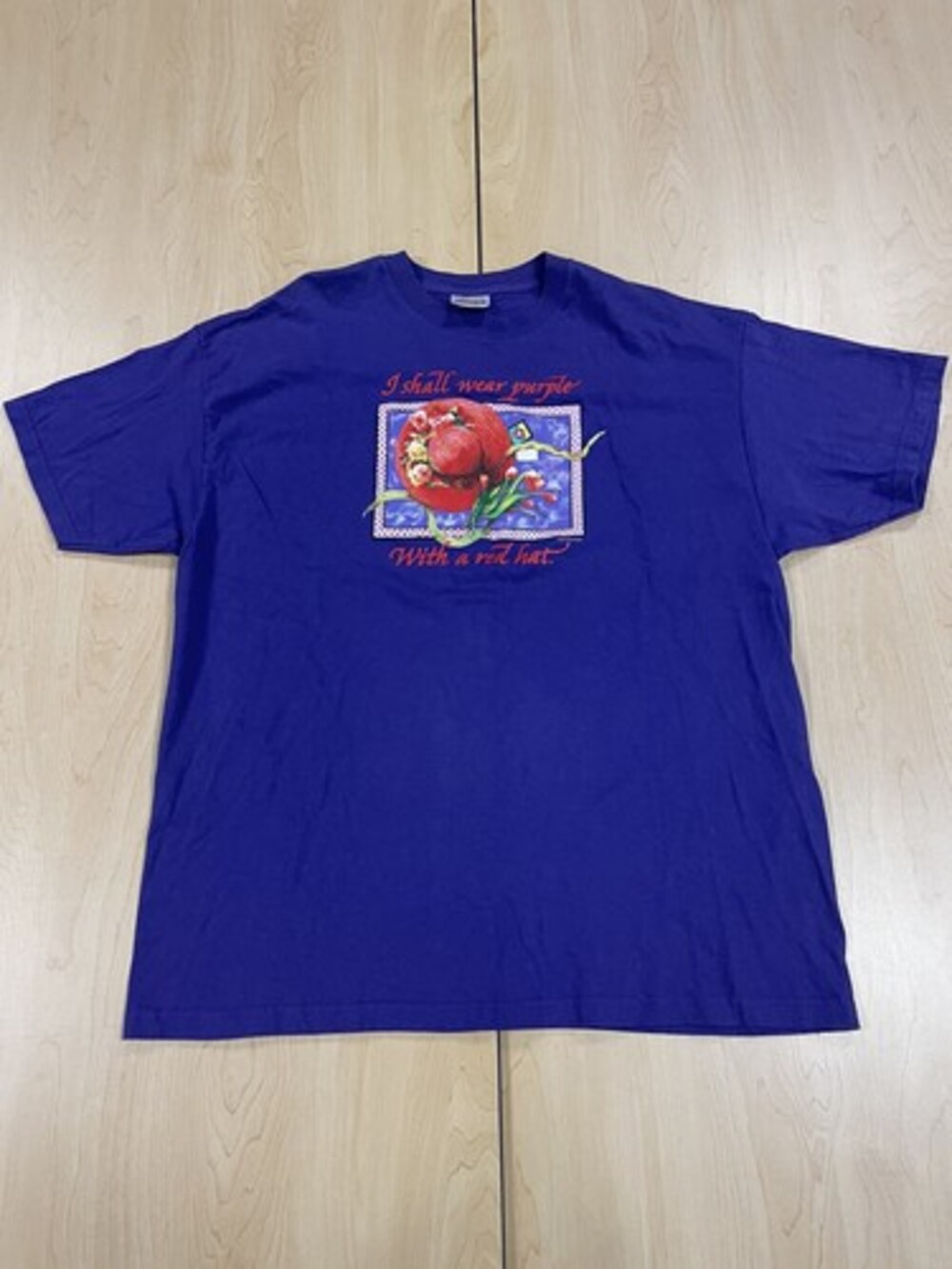 Vintage Hanes “I Shall Wear Purple with a Red Hat” Jenny Joseph T Shirt Size XL